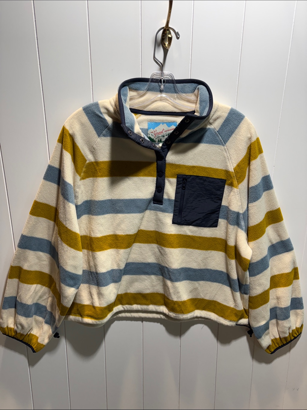 Nwt The Great. Outdoors Striped Fleece 1/2 Snap Front Pullover M
